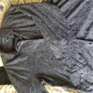 Bonobos Button dress business shirt Grey roses